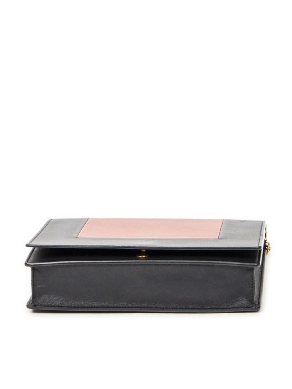 Celine Frame Evening Chain Clutch Navy Red Calfskin Leather - Picture 6 of 10